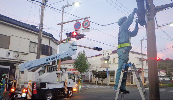 信号機改良工事